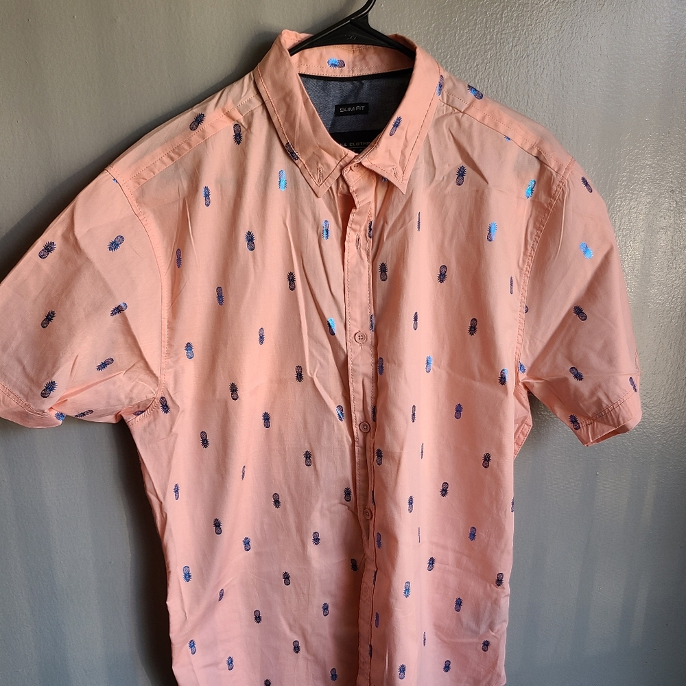 Mens slim fit button down shirt